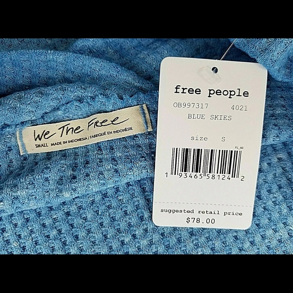 Free People Westend Thermal in Blue Skies Sz Small - Picture 4 of 7